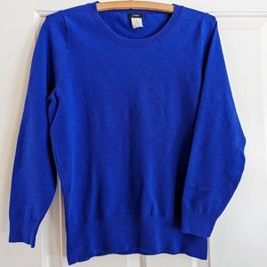 J. Crew Royal blue 3/4 sleeve sweater women's Med